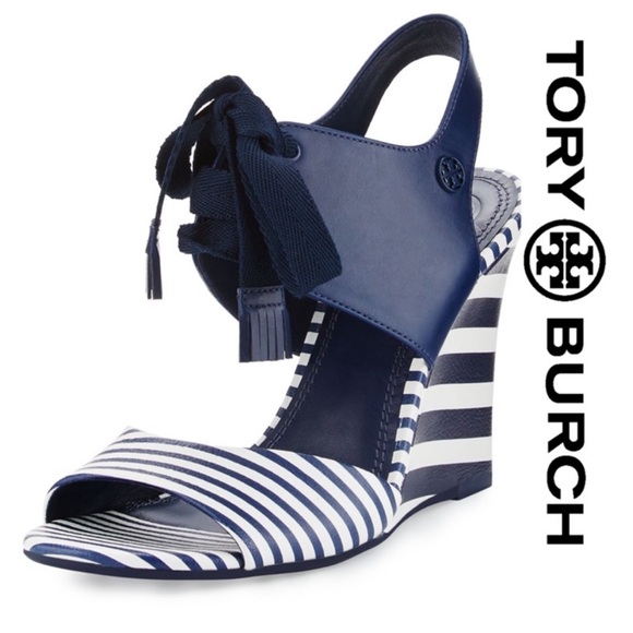 Tory Burch Maritime Nautical Wedge Platforms - Picture 2 of 10
